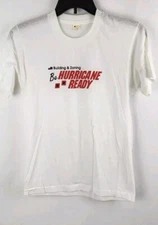 Vtg Be Hurricane Ready White T Shirt Screen Stars Size Small
