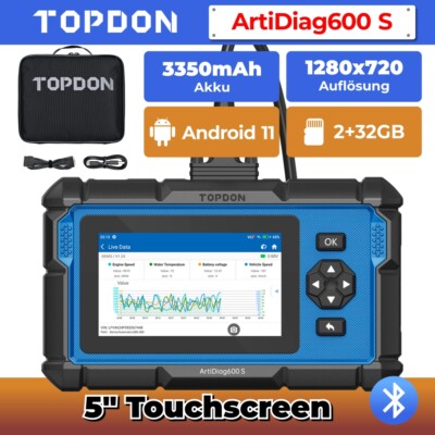 TOPDON AD600S 2.0 Profi KFZ OBD2 Diagnosegerät 4System 9Services CAN-FD Android