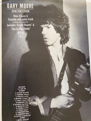 Gary Moore, Run For Cover, Full Page Vintage Promotional Ad