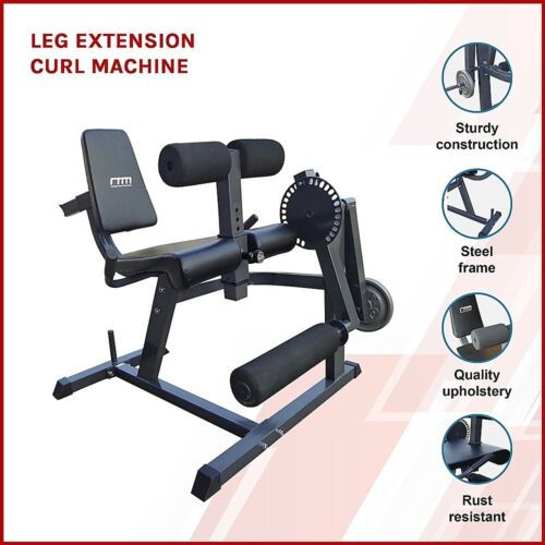 LEG EXTENSION LEG CURL COMBO MACHINE ADJUSTABLE BENCH WEIGHT PRESS HOME GYM - Picture 2 of 7