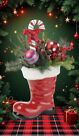 20” Martha Stewart Santa boot Christmas Tree TableTop cane  floral Arrangement