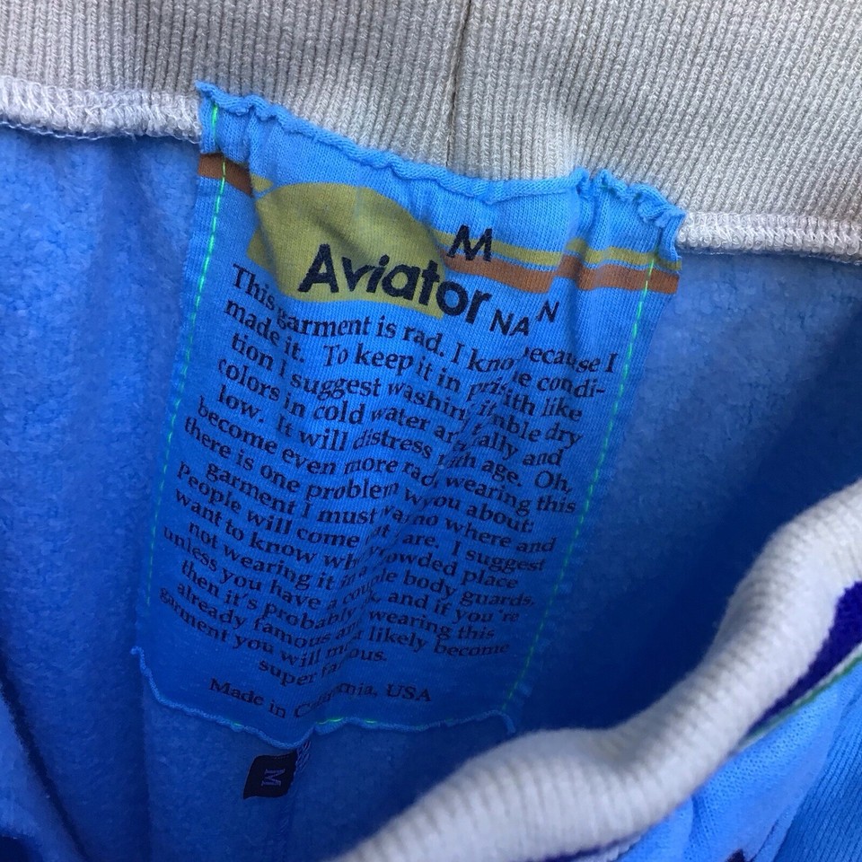 Aviator nation made in usa blue rainbow waistband sweatpants joggers