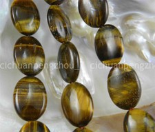 Natural 13x18mm African Roar Yellow Tiger's Eye Oval Loose Beads 15'' Strand