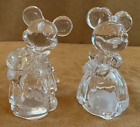 Disney Lenox Mickey & Minnie Mouse Full Lead Crystal Salt & Pepper Shakers 4"
