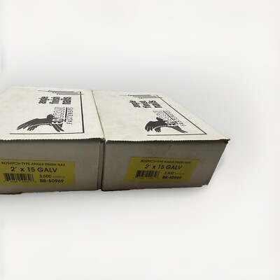 Two Boxes Falcon Fasteners Angle Finish nails 2'' x 15 GALV
