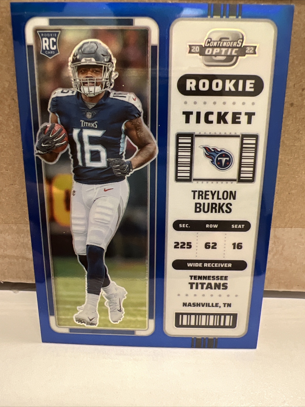 2022 Contenders Optic Treylon Burks Rookie Ticket Blue Prizm 49/99 #94 RC