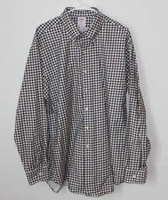 Brooks Brothers Made In USA Button Down Houndstooth Loud Grey White Mens XL Slim