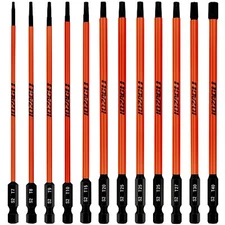 LOZAGU 12Pcs Long Torx Bit Set 6-Inch 152mm T7 to T40 Magnetic Security Tampe...