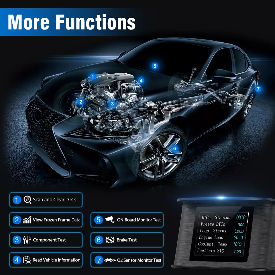 Car Heads Up Display OBD2 EOBD Data Stream Fuel Volt KM/h MPH Water Temperature  - Image 2 of 4
