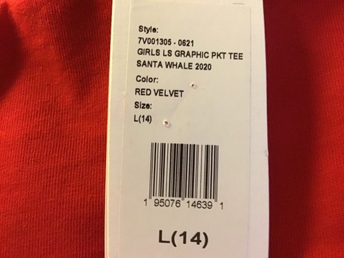 Vineyard Vines Girls Red Long Sleeve T Shirt Merry Christmas 2020 Large 14 NWT - Picture 8 of 8