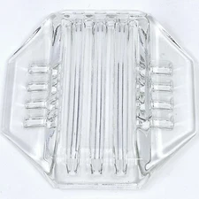 Ashtray Retro Octagonal Clear Glass Mid-Century Vintage 5" Small Chip