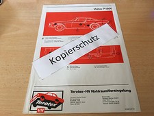 Volvo Oldtimer P 1800,  Terotex Hohlraum Versiegelungsplan