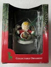 Santa's Best Child & Dog Snow Sledding Christmas Ornaments VINTAGE NEW Rennoc