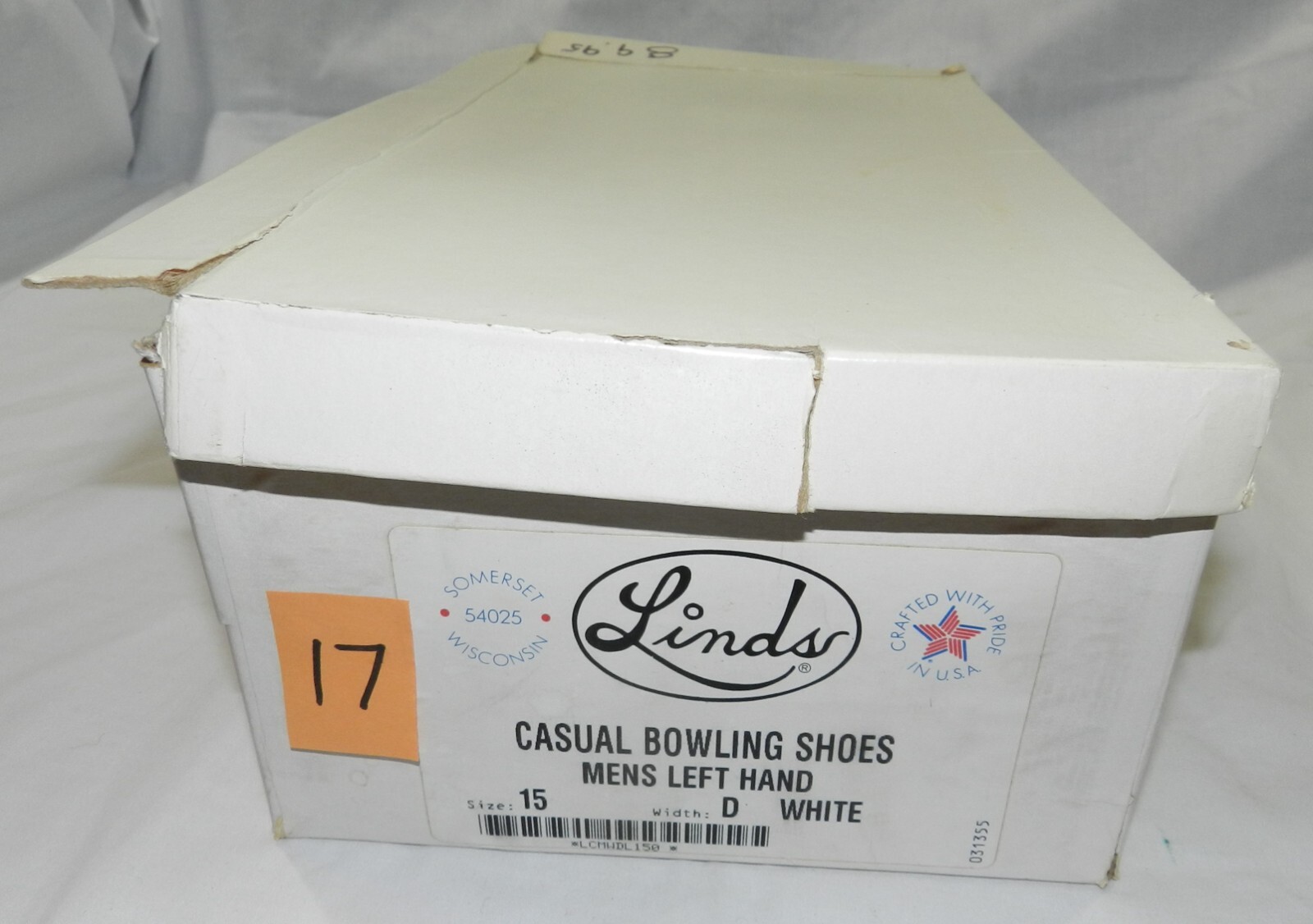 Lotto 17 Scarpe da bowling casual Linds nuove con scatola Uomo LH 15 D Bianco