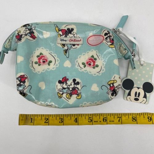 CATH KIDSTON DISNEY Linen Pouch Bag Blue Mickey Minnie Mouse Linen Vinyl New - Picture 3 of 6
