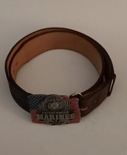 Genuine Nocona Lizard Mens Belt W/Marines Belt Buckle Size 40