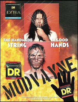Mudvayne Ryan Martinie & Greg Tribbett DR guitar strings advertisement print ad