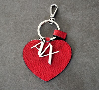 ARMANI EXCHANGE Herz Schlüsselanhänger Heart Keychain Keyring Edelstahl Rot