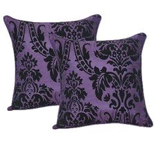 Pack of 4 Luxury Cushion Covers English Damask Flock Sofa Pillowcases 17"X17" in