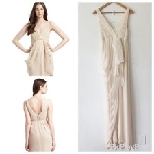 Alice + Olivia Silk Chiffon Draped Cocktail Maxi Dress