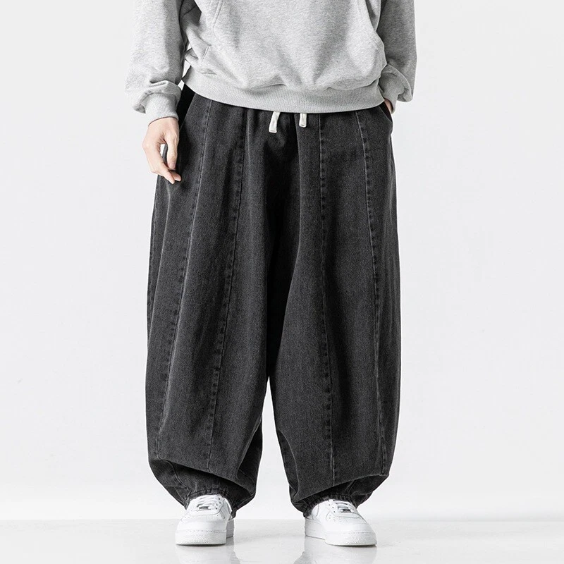 Herren Retro Denim Baggy Hose Hip Hop Jeans Locker Weites Bein Freizeit Classic - Bild 3 von 4