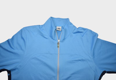 Alo Jacket Mens L Blue Coolfit Full Zip Athletic Track Yoga