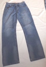 MENS KICKERS W30 L31 VINTAGE FADDED STYLE BLUE DENIM JEANS BUTTON FLY PANTS