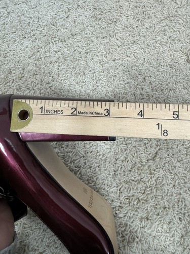 Marc Fisher Shaylie Mary Jane Burgundy Patent Leather Pumps Block Heel Size 8.5 - Picture 10 of 10