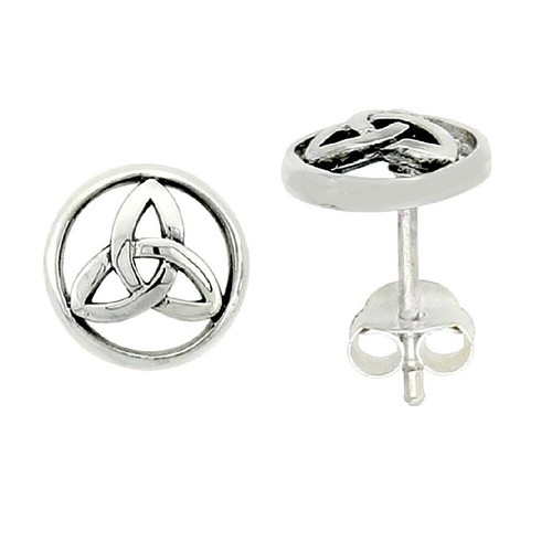 YILUOCD Orecchini in argento sterling 925 con nodo celtico Triquetra