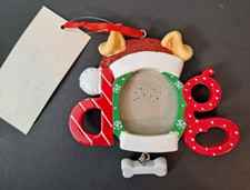 DOG Picture Frame Christmas Ornament or Hanging or Table Top Frame NEW
