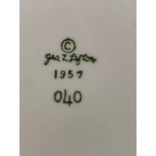 Tarro de galletas Lefton Miss Dainty 1957 pelo gris dama bufanda rosa vintage 040 - Imagen 13 de 15