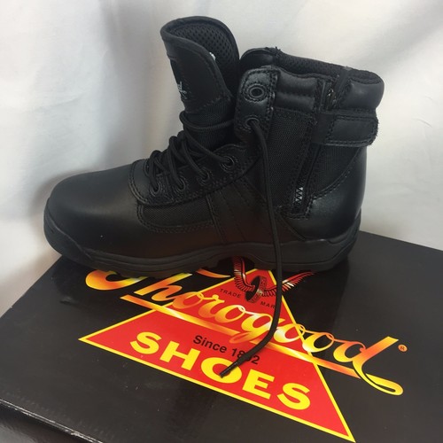Thorogood Men's 6M / Women’s 8M Black Leather 6" Side Zip DEUCE Uniform Boots - Picture 3 of 8