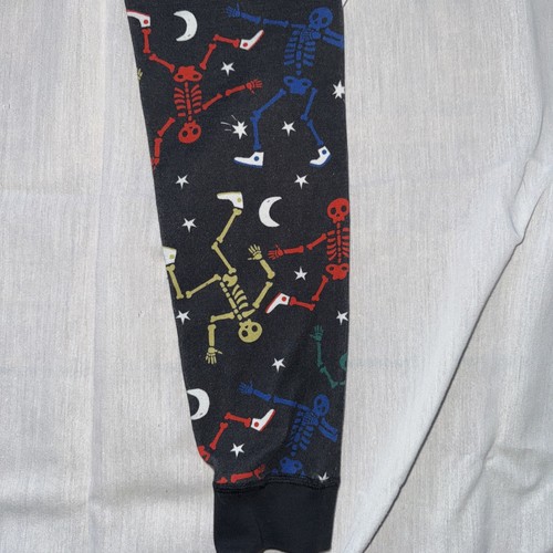 HANNA ANDERSSON HALLOWEEN Dancing SKELETON LONG JOHN PAJAMAS US 10 - Picture 5 of 6