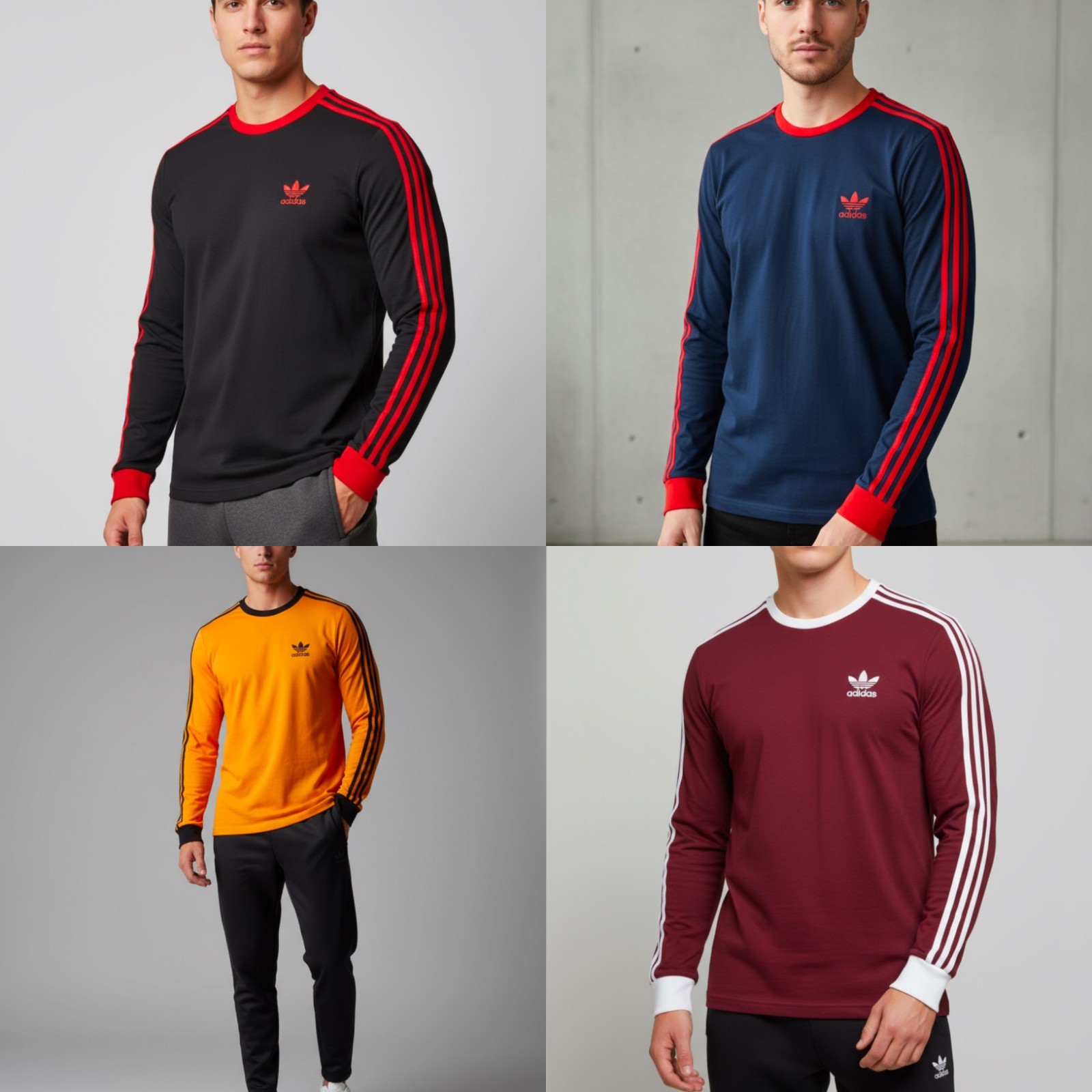 MENS ADIDAS LONG SLEEVE 3 STRIPES WINTER T-SHIRT 2
