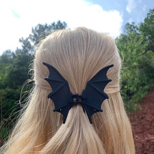 1 Piece Halloween Hair Accessories Metal Bat Hair Clips Black Color Cute Fashion