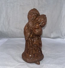 6.75” Brown Father Christmas Santa '92 Red Mill Mfg. Pecan Resin Handcrafted
