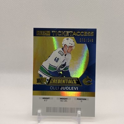 2020-21 UD Credentials Olli Juolevi Debut Ticket Access /249 Rookie