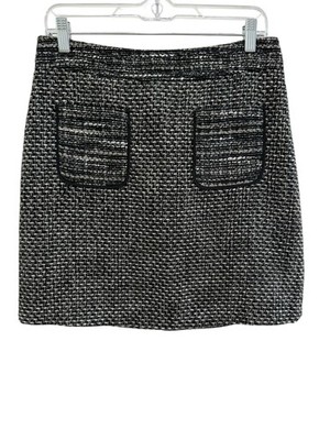 LOFT Tweed Pocket Mini Skirt Sz 4 Lined Girl Boss Work Outfit Old Money Blogger