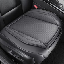 Seat Covers Front PU Leather Car Seat Covers, 2Pcs Universal Bottom Seat Black