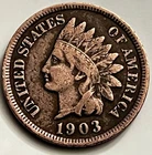 1903 Indian Head Cent Circulated Solid Date Good Detail BN1357
