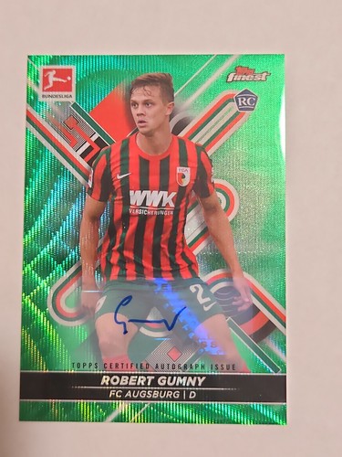 2021-22 Topps Finest  - Robert Gumny #5 Rc Green Wave Refractor /30 (RC, AUTO)