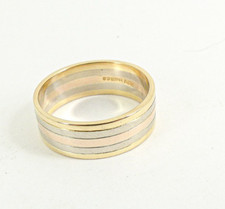 18ct Gold Wedding Ring Band Three Colour Hallmarked 6.3 grams 7mm Size P
