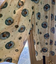 VTG AKF New York High Waisted Celestial Design Culotte Pant Rayon USA Made Sz M