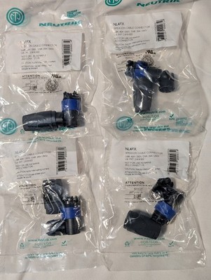 Neutrik NL4FX Speakon Cable Connector Plug Lot of 4 NEW Sealed