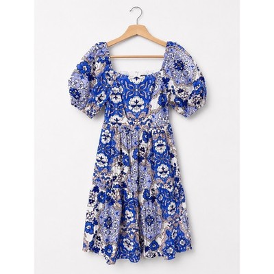 midi vince camuto dresses Vince Camuto Women's Short Sleeve Floral Midi Dress