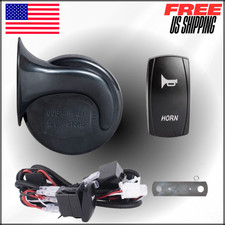 Universal UTV Horn Kit WBlue Rocker Switch 12V For Polaris Ranger RZR, Kawasaki