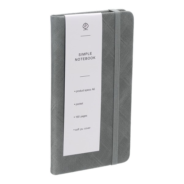 Softcover-Notizbuch, 18X10 Cm, A6, 80 Blatt, Steingrau-image