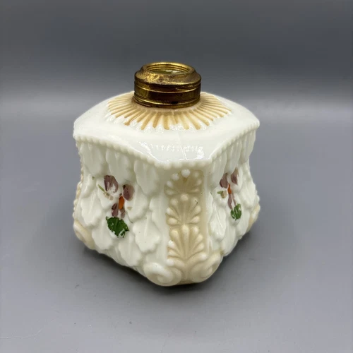 Dugan Indiana Glass Lamp Base Milk Glass Crocodile Tears Vintage As-Is