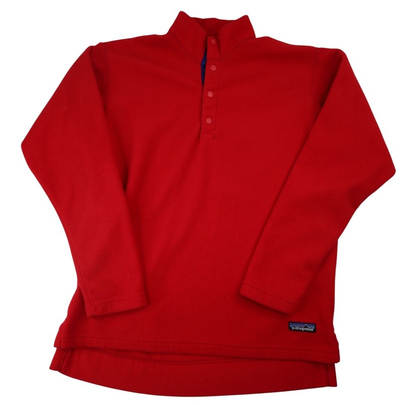 Vintage Patagonia Kids 14 Fleece Snap T Sweater Red