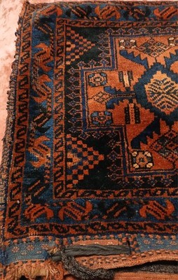 Antique Tribal Wool Rug Camel Horse Wool Single Saddle Bag 28 x 26 Pillow